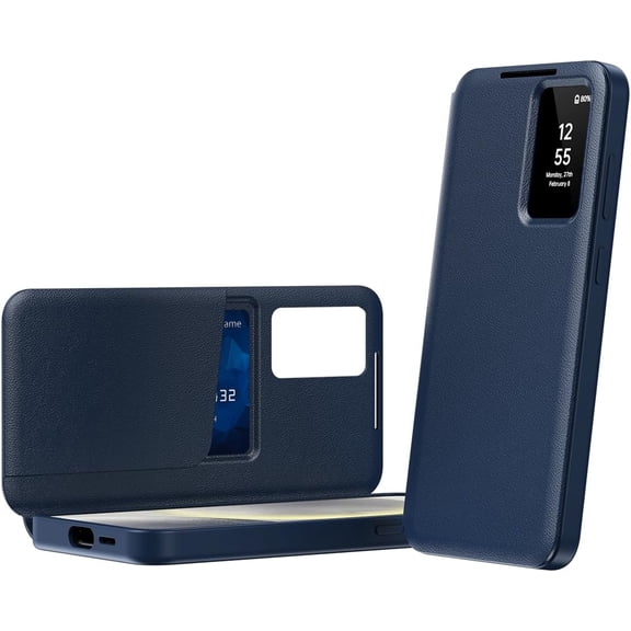 REQO Case for Galaxy S26 Ultra Shell,Smart Window Answering Phone Case with 1 Card Slot,Exquisite Leather Full-Cover Protective Case for Samsung Galaxy S26 Ultra 5G