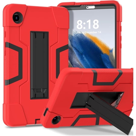 REQO Case for Galaxy Tab A9 8.7 Case Kids, Heavy Duty Rugged Full-Body Hybrid Shockproof Drop Protection Cover Samsung Galaxy Tab A9 8.7 Inch 2023 Model SM-X110 / SM- X115 (2-Red+Black)