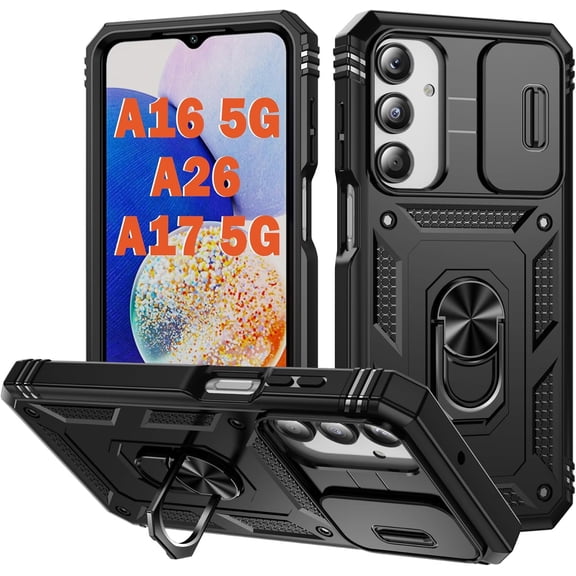 REQO Case for Samsung Galaxy A16 5G/A17 5G/A26,360° Kickstand & Slide Camera Cover,Military Heavy Duty Shockproof Hard Shell Protective Cases,6.7 inch