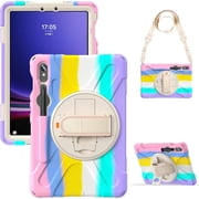 REQO Case for Samsung Galaxy Tab S9/ S8/S7 11 Inch and S9 FE 10.9 Inchwith Pen Holder Portable Hybrid Shock-Proof Cover,Rotatable Hook&Loop Handle, Shoulder Strap.