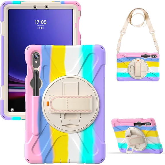 REQO Case for Samsung Galaxy Tab S9/ S8/S7 11 Inch and S9 FE 10.9 Inch:with Pen Holder Portable Hybrid Shock-Proof Cover,Rotatable Hook&Loop Handle, Shoulder Strap.