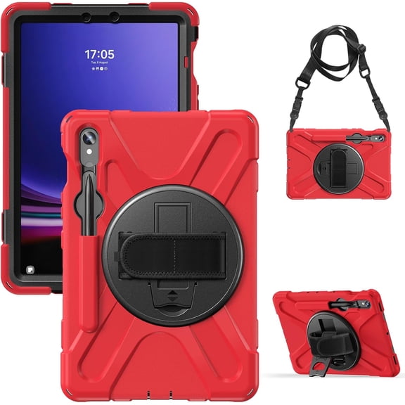 REQO Case for Samsung Galaxy Tab S9/ S8/S7 11 Inch and S9 FE 10.9 Inch:with Pen Holder Portable Hybrid Shock-Proof Cover,Rotatable Hook&Loop Handle, Shoulder Strap.