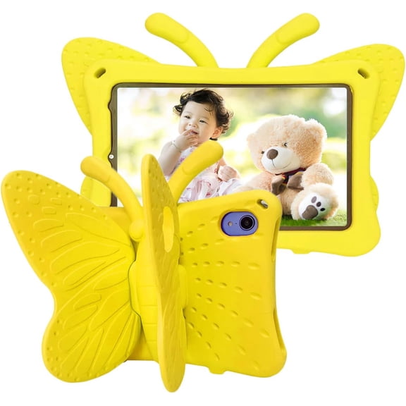 REQO Case for iPad mini 7 A17 Pro Mini 6 8.3 Inch iPad mini Case for Kids, Cute Butterfly Shockproof EVA Foam Stand Cover for iPad mini (6th 7th Generation) 8.3" Tablet for Girls