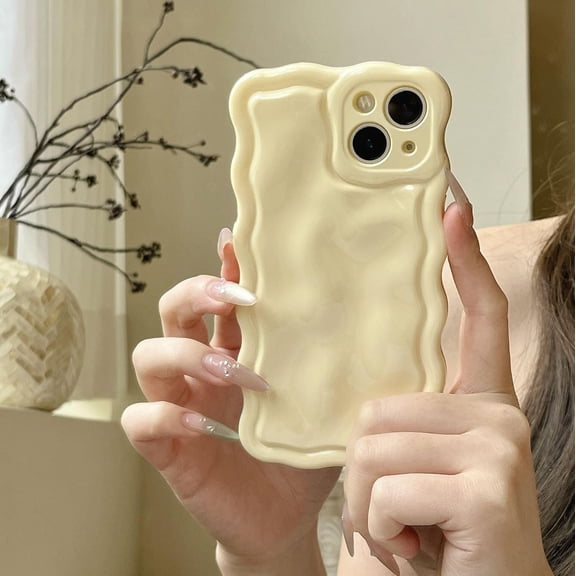 REQO Case for iPhone 13,3D Meteorite Bubble Pattern Electroplate Plating Glitter Curly Wavy Frame Glossy Case,Soft TPU Shockproof for iPhone 13 6.1 Inch