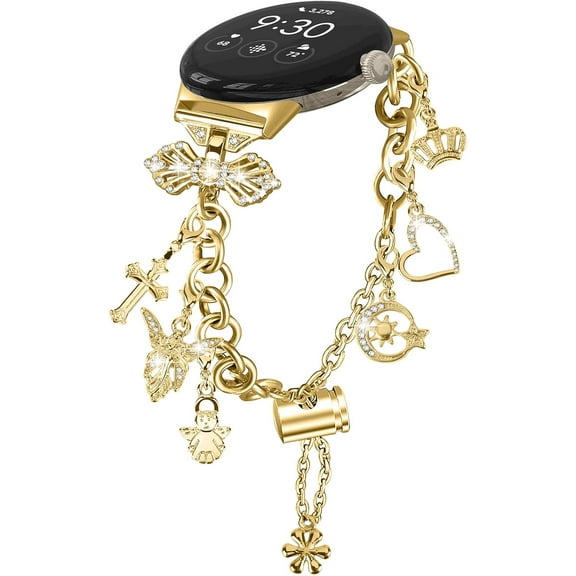 REQO Chain Bracelet Compatible for GooglePixel watch 4 3 41MM/Pixel watch 2/Pixel Watch Band,Women Dressy Bracelet Jewelry Metal Band Compatible for Google Pixel Smartwatch