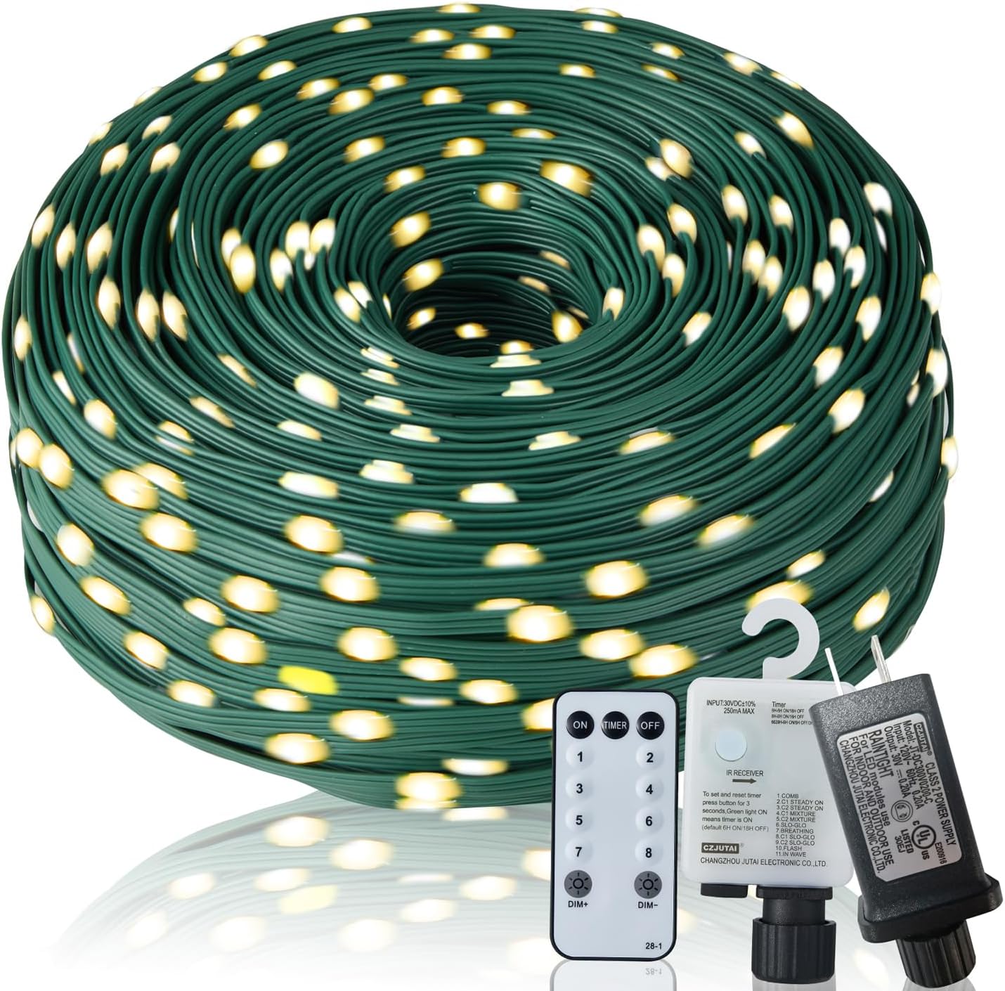 REQO Christmas Rope Lights,1000LED/328Ft Outdoor Decorative String ...