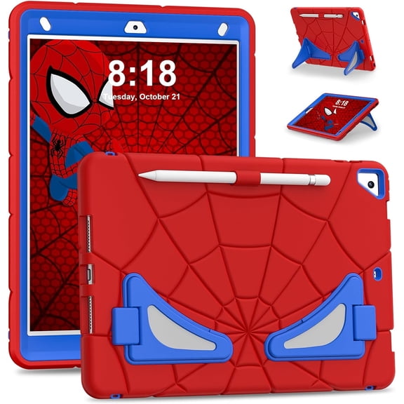 REQO Compatible with Apple iPad 10.2 7th 8th 9th(2019/2020/2021) Tablet Case,Lightweight Shockproof Rugged Protective Cover with Kickstand for Kids Children Boys Babies