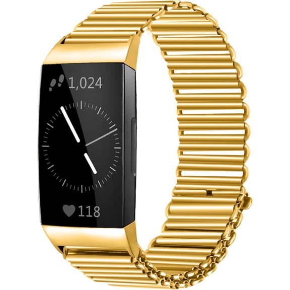 REQO Compatible with Fitbit Charge 4&3 Band Women Men,Adjustable Metal Breathable Sport Band Compatible with Fitbit Charge 2 Smartwatch Loop Stretchy Wristband