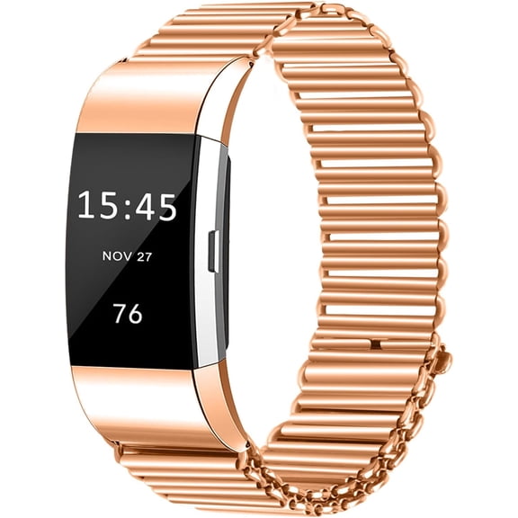 REQO Compatible with Fitbit Charge 4＆3 Band Women Men,Adjustable Metal Breathable Sport Band Compatible with Fitbit Charge 2 Smartwatch Loop Stretchy Wristband