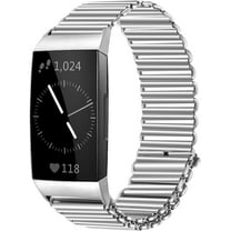 REQO Compatible with Fitbit Charge 4＆3 Band Women Men,Adjustable Metal Breathable Sport Band Compatible with Fitbit Charge 2 Smartwatch Loop Stretchy Wristband