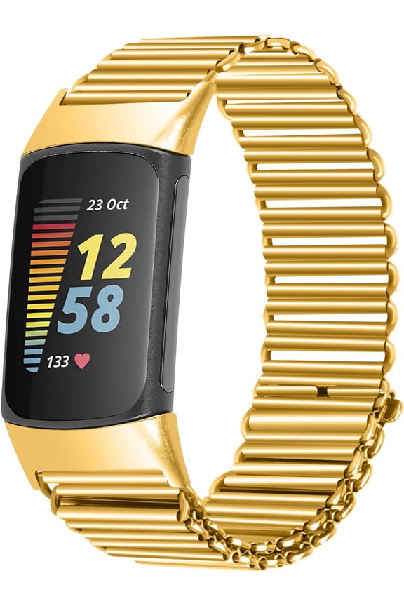 Compatible with Fitbit Charge 5 Band Women Men,Adjustable Metal Breathable Sport Band Compatible with Fitbit Charge 6 Smartwatch Loop Stretchy Wristband