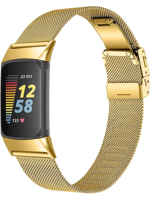 Compatible with Fitbit Charge 6 Band Women Men,Stainless steel metal Replacement Sports & Fitness Watch Wristband Compatible with Fitbit Charge 5 bands for women men