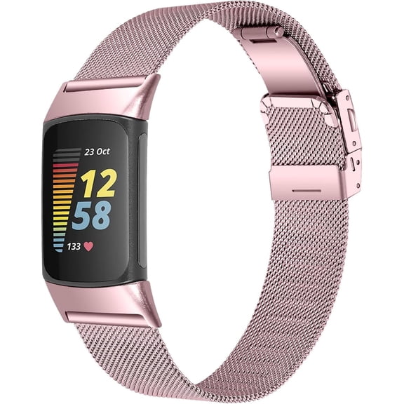 REQO Compatible with Fitbit Charge 6 Band Women Men,Stainless steel metal Replacement Sports & Fitness Watch Wristband Compatible with Fitbit Charge 5 bands for women men