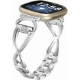thumbnail image 1 of REQO Compatible with Fitbit Sense/Versa 3 Bands for Women Dressy Metal Wristband Strap Accessory Replacement Bands Bracelet Wristbands for Fitbit Sense/Versa 4/Versa 3 Smartwatch, 1 of 7