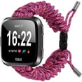 thumbnail image 1 of REQO Compatible with Fitbit Versa 2 Bands, Woven Nylon Friendship Rope Outdoor Survival Weave Adjustable Replacement Straps Wristbands Accessories for Versa Lite,Versa 2,SE, 1 of 7