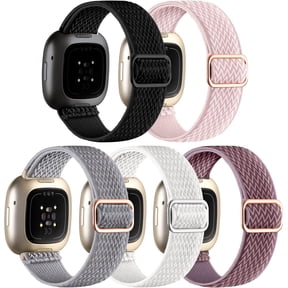 REQO Compatible with Fitbit Versa 3/Fitbit Versa 4 /Fitbit Sense/Sense 2 Bands for Women Men, Adjustable Stretchy Solo Loop Elastic Nylon Sport Strap for SmartWatch Replacement