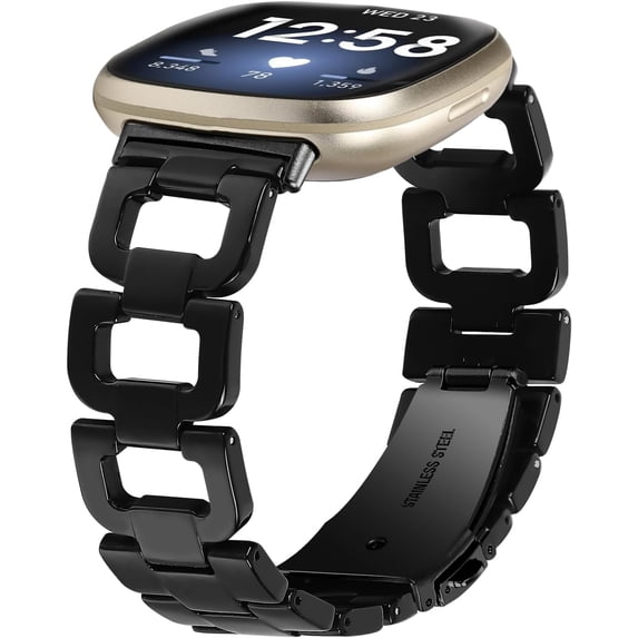REQO Compatible with Fitbit Versa 4&Sense 2 Band Women Men,Adjustable Resin bands Replacement Sport Watch Wristband Compatible with Fitbit Versa 3&Sense bands for women men