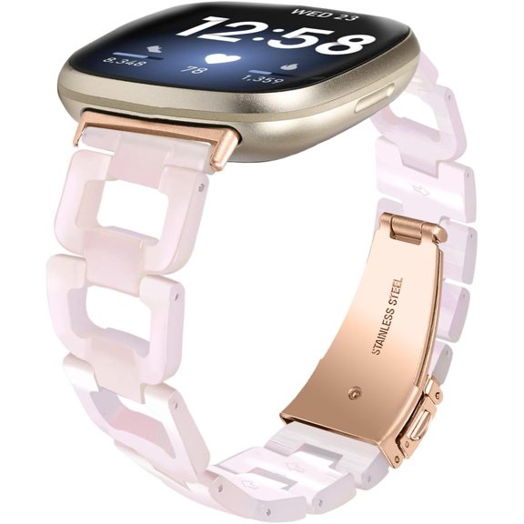 REQO Compatible with Fitbit Versa 4&Sense 2 Band Women Men,Adjustable Resin bands Replacement Sport Watch Wristband Compatible with Fitbit Versa 3&Sense bands for women men
