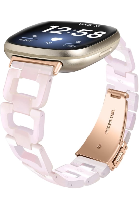 Compatible with Fitbit Versa 4&Sense 2 Band Women Men,Adjustable Resin bands Replacement Sport Watch Wristband Compatible with Fitbit Versa 3&Sense bands for women men