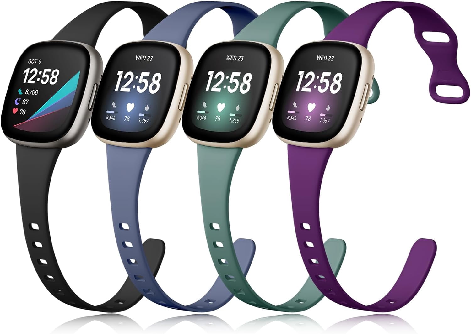 REQO Compatible with Fitbit Versa 4/ Versa 3 Bands/Sense 2/ Sense Bands ...