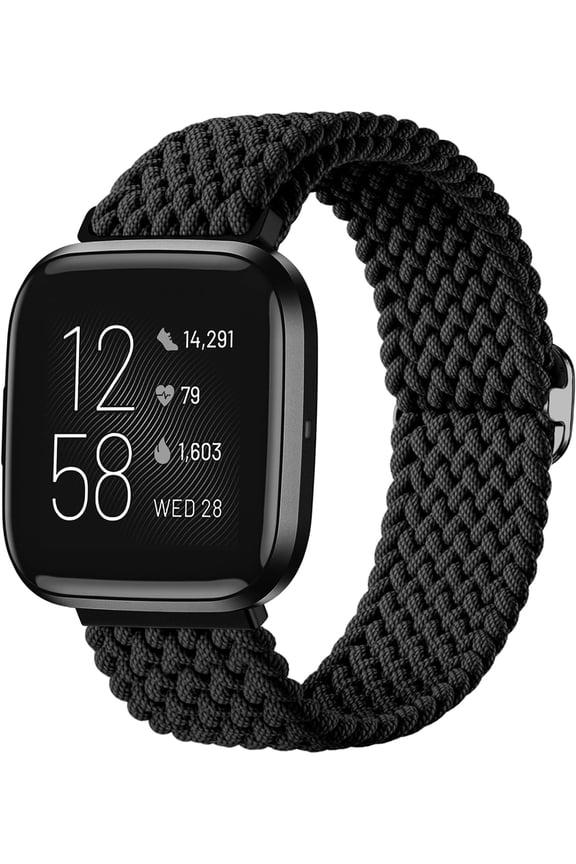 Compatible Fitbit Versa Bands, Braided Stretchy Bracelet Replacement Wrist Bands for Versa 2/Lite/SE/Strap Accessories