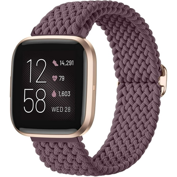 REQO Compatible Fitbit Versa Bands, Braided Stretchy Bracelet Replacement Wrist Bands for Versa 2/Lite/SE/Strap Accessories