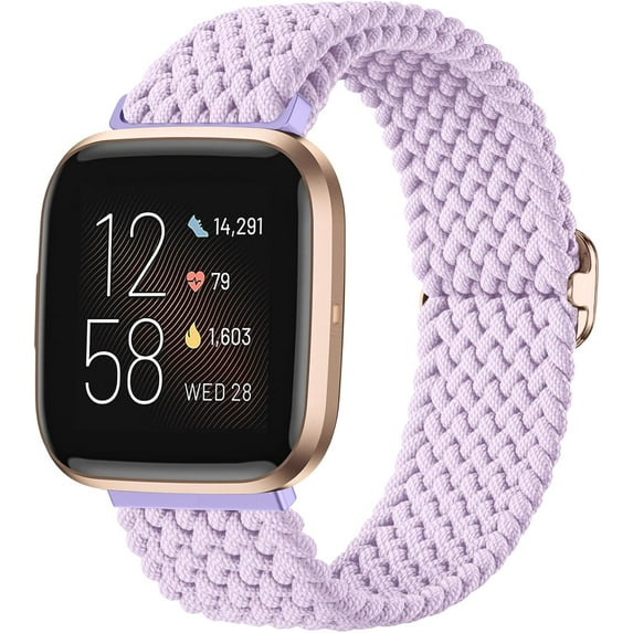 REQO Compatible Fitbit Versa Bands, Braided Stretchy Bracelet Replacement Wrist Bands for Versa 2/Lite/SE/Strap Accessories