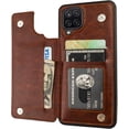 thumbnail image 1 of REQO Compatible with Samsung Galaxy A12 Wallet Case with Card Holder, PU Leather Kickstand Card Slots Case, Double Magnetic Clasp and Durable Shockproof Cover 6.5 Inch(Brown), 1 of 6