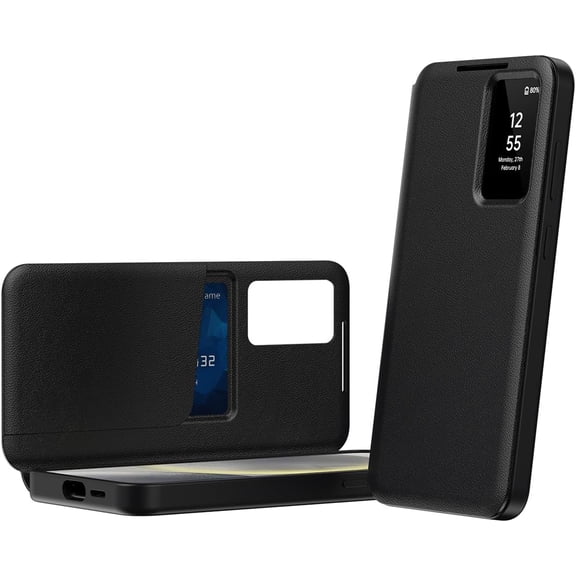REQO Compatible with Samsung Galaxy S26 Ultra Case, Smart View Window Flip Cover with Magnetic Closure, Built-in Card Slot & Shockproof Full Body Protection Slim Leather Phone Case