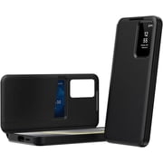 REQO Compatible with Samsung Galaxy S26 Ultra Case, Smart View Window Flip Cover with Magnetic Closure, Built-in Card Slot & Shockproof Full Body Protection Slim Leather Phone Case