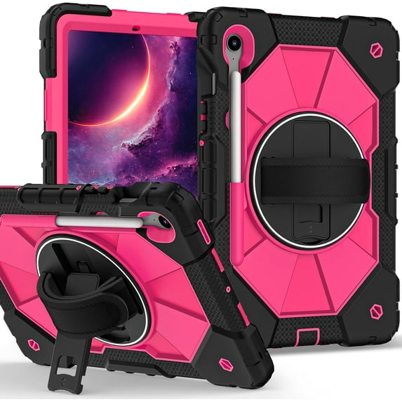 REQO Compatible with Samsung Galaxy Tab S10 FE/ S9 FE 5G 10.9 Inch/Tab S9 11 Inch Shockproof Protective Case : with Hand Strap Shoulder Strap Pen Holder and Kickstand
