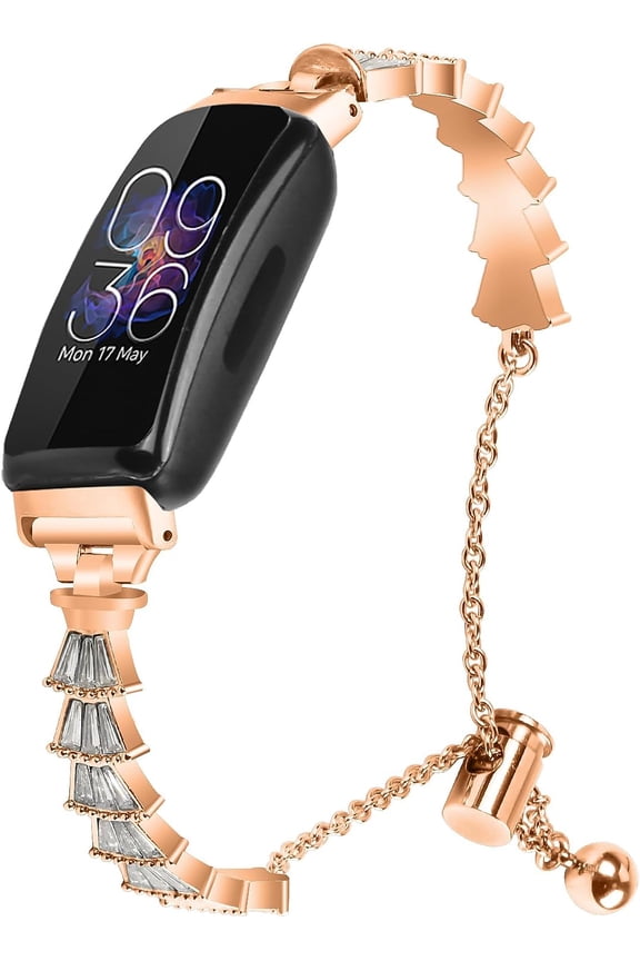 Compatible With Fitbit Inspire 2/HR/Ace, Bling Band with Crystal Metal Bling Replacement Strap