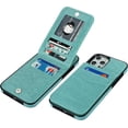 thumbnail image 1 of REQO Compatible with iPhone 12 Pro Max Case Wallet with Credit Card Holder, Premium Leather Magnetic Clasp Kickstand Heavy Duty Protective Cover for iPhone 12 Pro Max 6.7 Inch(Mint Green), 1 of 7