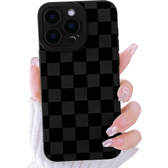 REQO Compatible for iPhone 16 Case Cute Checkerboard Lattice Plaid with Color Design for Girls Women Soft TPU Shockproof Protective Girly for iPhone 16 Case