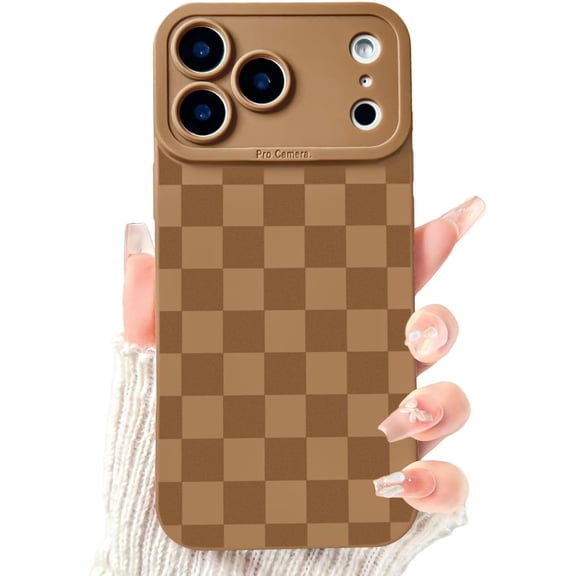 REQO Compatible for iPhone 17 Pro Max Case Cute Checkerboard Lattice Plaid with Color Design for Girls Women Soft TPU Shockproof Protective Girly for iPhone 17 Pro Max Case