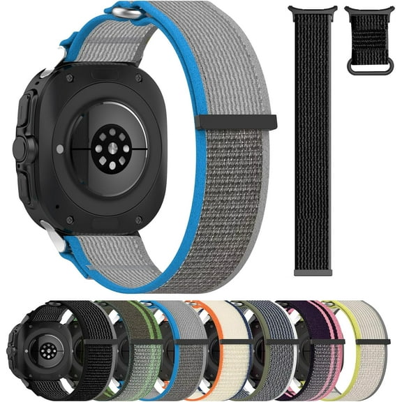 REQO Compatible with Samsung Galaxy Watch 7 Ultra 47mm Band, Adjustable Nylon Watch Bands for Samsung Galaxy Watch 7 Ultra Women Men