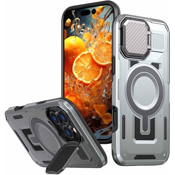 REQO Designed for iPhone 17 Air Case, Full Camera Protection, Built-in Invisible Kickstand, Heavy Duty Rugged Case with Dual-Layer Shockproof, Wireless Charging Compatible