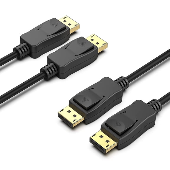 REQO DisplayPort to DisplayPort 10 Feet Cable 2 Pack, DP to DP Male to Male Cable Gold-Plated Cord, Supports 8K@60Hz, 4K@144Hz 120Hz, 2K@240Hz Compatible for Lenovo, Dell, HP, ASUS and More
