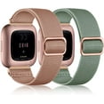 thumbnail image 1 of REQO Elastic Bands Compatible with Fitbit Versa 2 Band Women Men, 2Pack Soft Adjustable Nylon Breathable Sport Band for Versa/Versa 2/Versa Lite/SE Smartwatch Loop Stretchy Wristband, 1 of 7