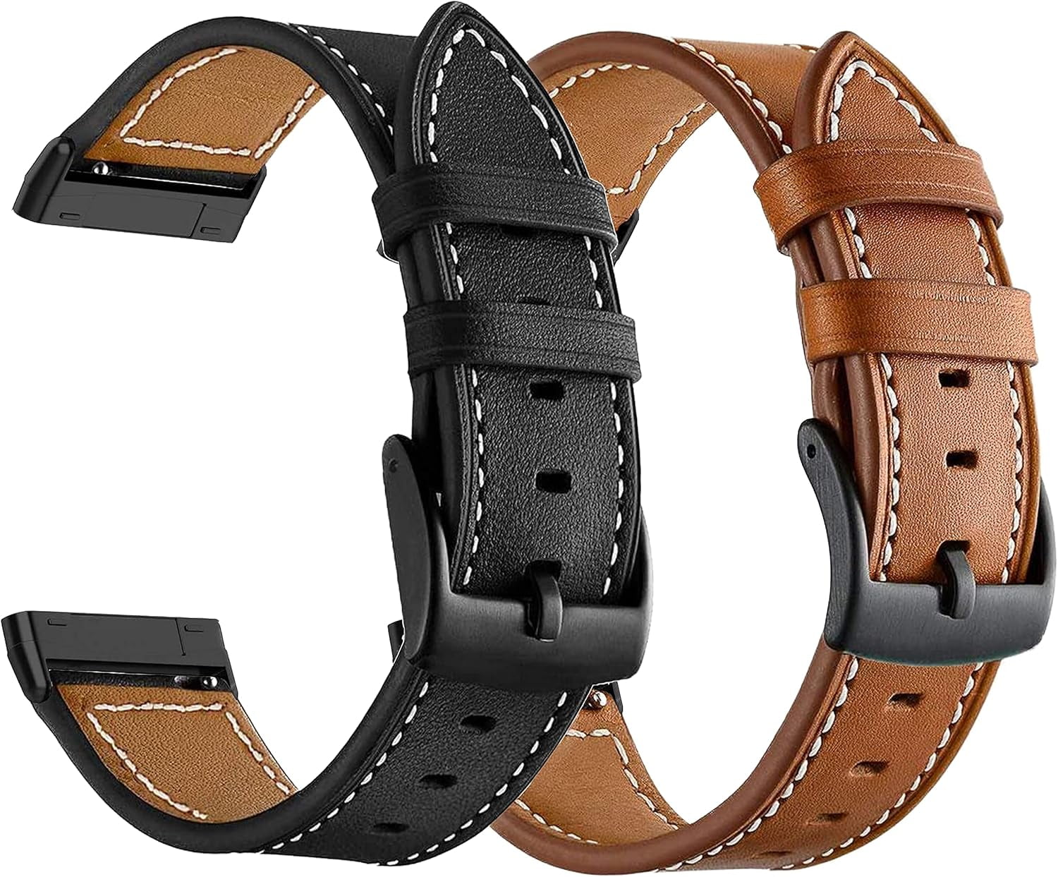 REQO Fitbit Versa Bands, Geniue Leather Replacement Watch Strap