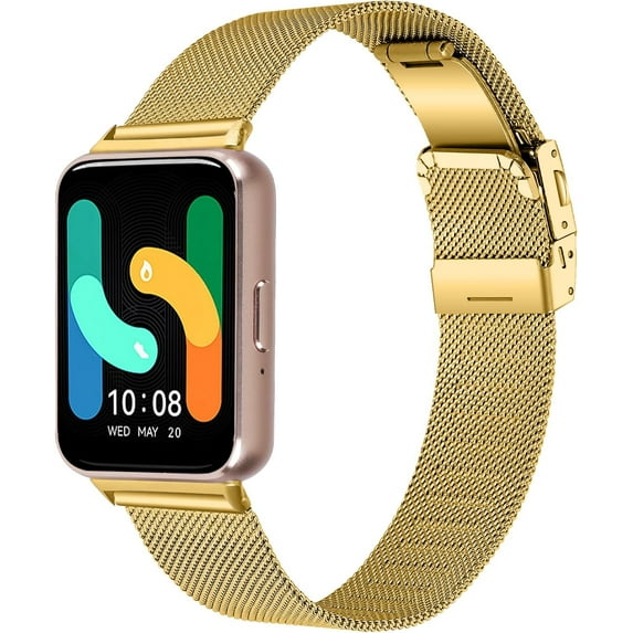 REQO For Galaxy Fit 3 Metal Replacement Bands, Stainless steel metal strap Compatible with Samsung Galaxy FIT 3 SM-R390 Smartwatch,Adjustable wristband for Galaxy FIT 3 bands Women Men