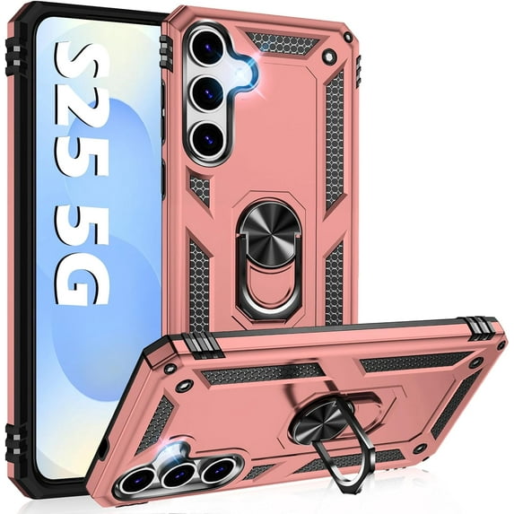 REQO Heavy Duty Case for Samsung Galaxy S25/S24 Phone Case with Metal Ring Magnetic Kickstand, Military Grade Shockproof Rugged Protective Cover for Samsung S25 5G Cell Phone Cover Shell