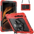 thumbnail image 1 of REQO Heavy Duty Protective Tablet Case for Samsung Galaxy Tab S8+/S7+/S7 FE 12.4", 3 in 1 Rainbow Colors Shockproof Silicone Cover with Pencil Holder,Shoulder Strap,Hand Strap,Fold Kickstand, 1 of 7