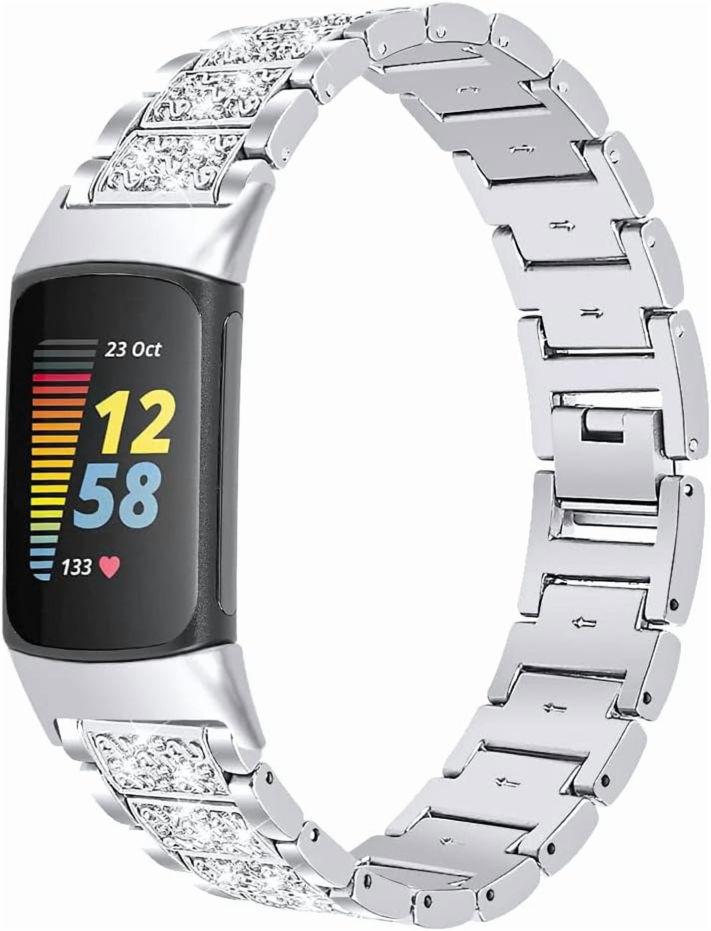 REQO Jewelry Bling Bands Compatible with Fitbit Charge 6/Charge 5 Band ...