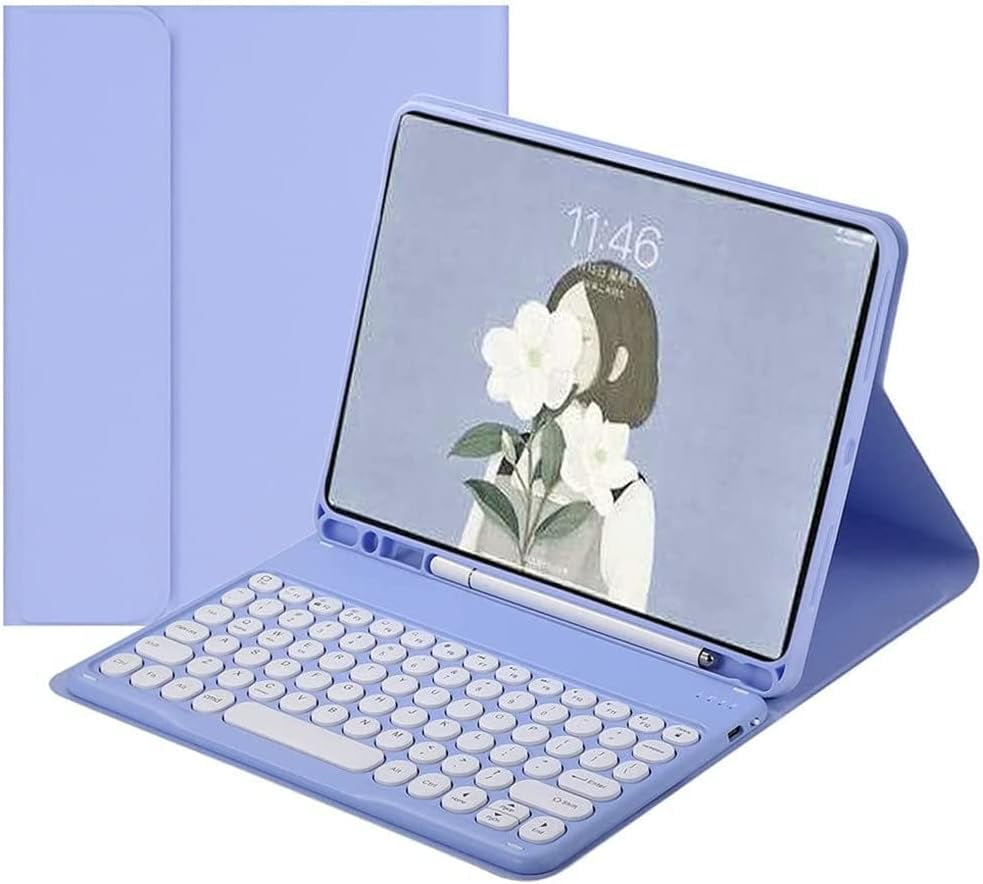 REQO Keyboard Case for Galaxy Tab S9 FE 5G 10.9 Inch/Galaxy Tab S9 11 Inch 2023, Slim Leather