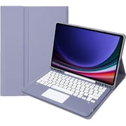 REQO Keyboard Case for Galaxy Tab S9 FE 5G 10.9 Inch/Galaxy Tab S9 11 Inch 2023, Detachable Touchpad Keyboard with S Pen Holder Cover for Galaxy Tab S9FE/S9 2023 Tablet Purple