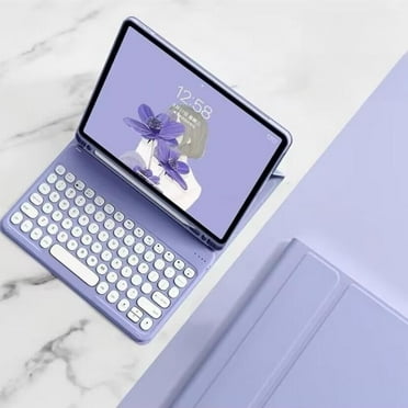 REQO Keyboard Case for Lenovo Tab M10 FHD Plus/K10 Case, Round Keys Detachable Wireless Bluetooth Keyboard Case for Tablet 10.3" TB-X606F/TB-X606X/TB-X6C6F/TB-X6C6X, Purple