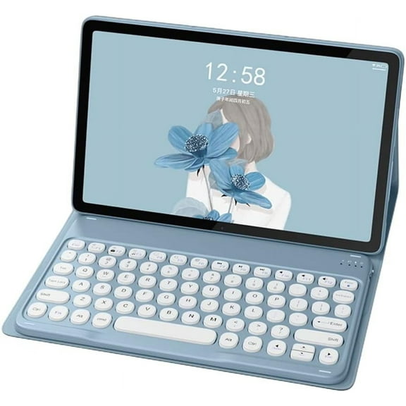 REQO Keyboard Case for Lenovo Tab M10 FHD Plus/K10 Case, Round Keys Detachable Wireless Bluetooth Keyboard Case for Tablet 10.3" TB-X606F/TB-X606X/TB-X6C6F/TB-X6C6X, Sky Blue