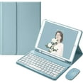 thumbnail image 1 of REQO Keyboard Case and Mouse Combo for Galaxy Tab A9 Plus 11 Inch 2023 (SM-X210/X216/X218), Round Keys Detachable Magnet Slim Stand Cover with S Pen Holder, Blue, 1 of 9