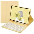 thumbnail image 1 of REQO Keyboard Case for iPad 10th Generation 2022,Round Keys Retro Detachable Magnets Wireless Keyboard Case with Pencil Holder for iPad 10 2022 (Yellow), 1 of 8